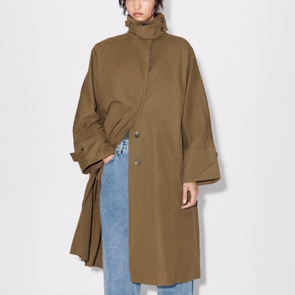 Zara Olive Trench Coat